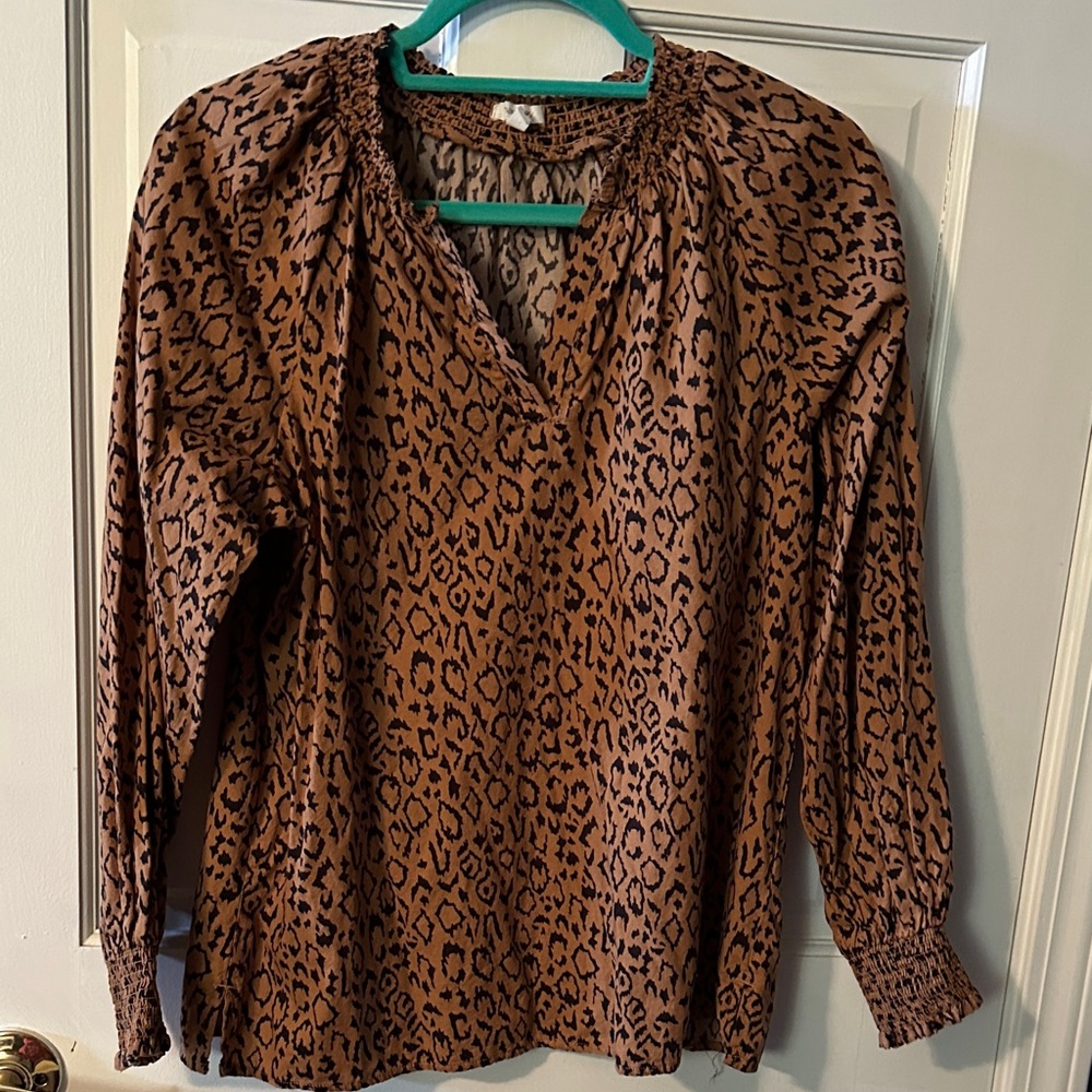 Maurices Brown Animal Print Blouse